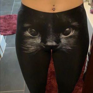 Black cat leggings